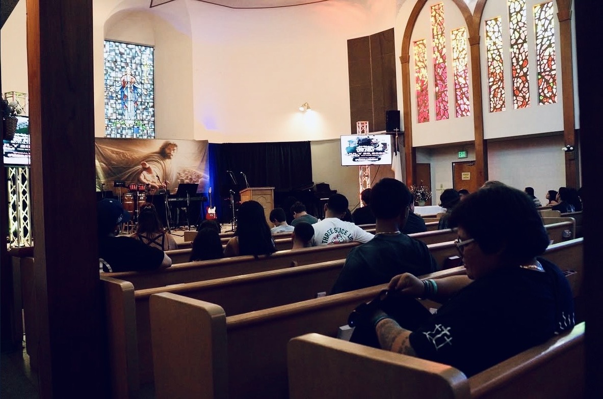 Young adults spend time together at The Well Revival Church.